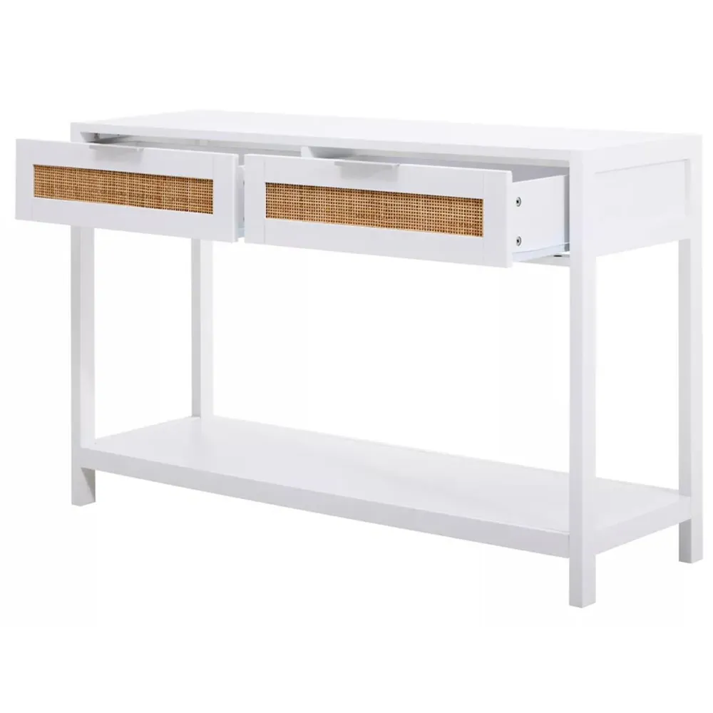 Sherman 2 Drawer Console Table with Storage - White