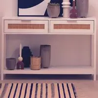 Sherman 2 Drawer Console Table with Storage - White