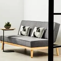 Stockholm 3-Seater Sofa Bed - Grey, Linen