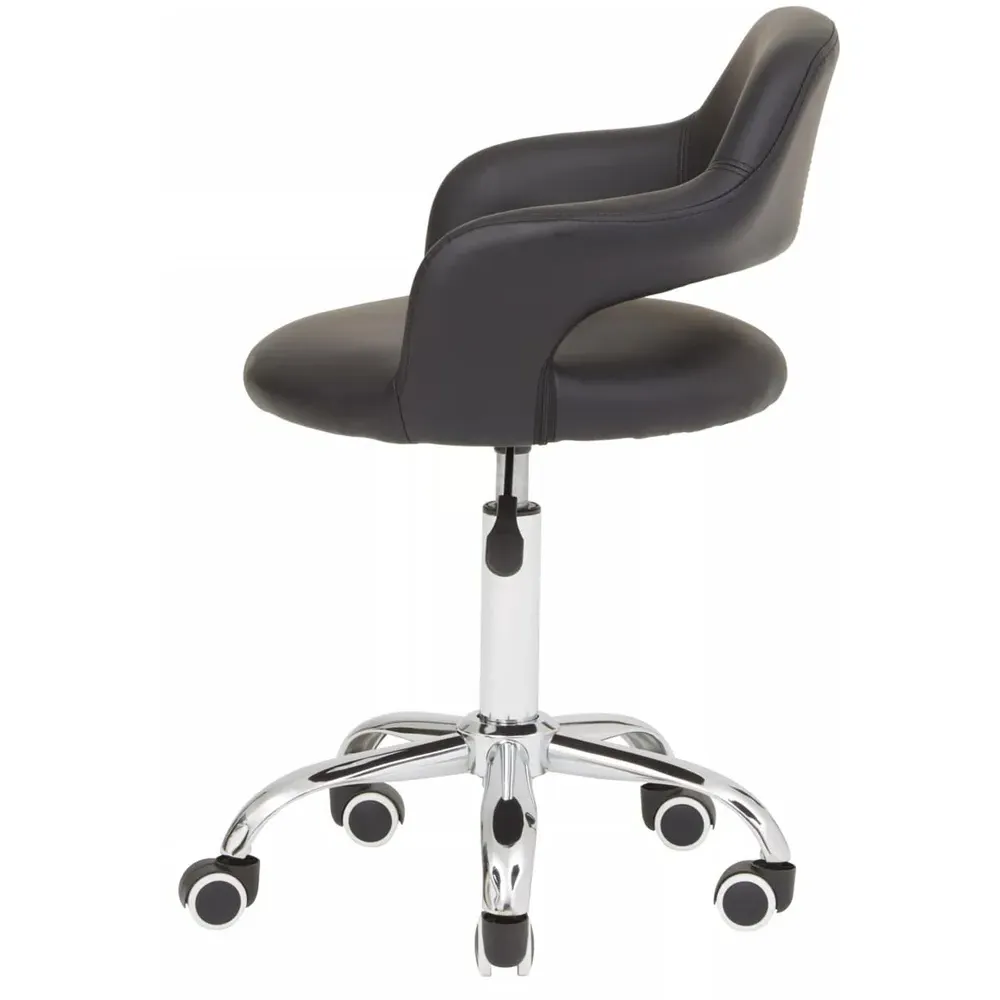 Swivel Office Chair with Curved Back - Black, PU