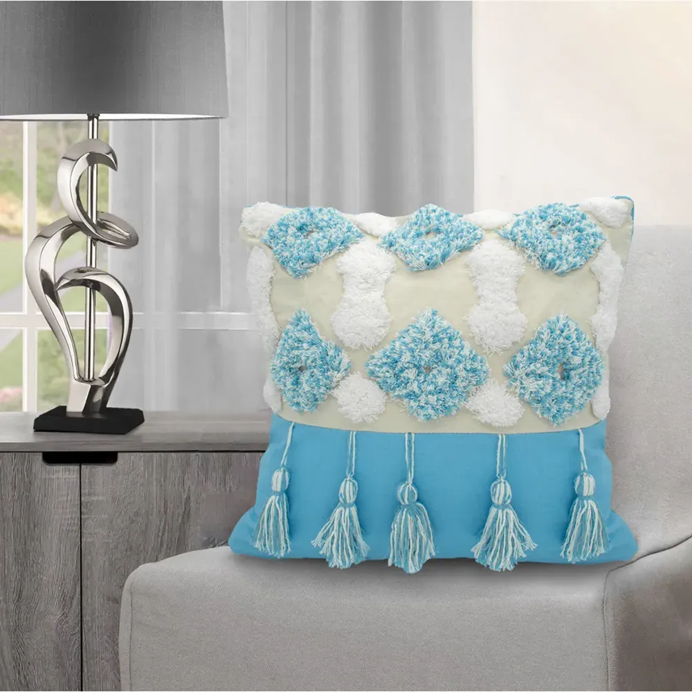 Alta Tufted Filled Cushion 2 Pack - Blue