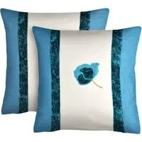 Amelia Filled Cushion 2 Pack - Teal, Velvet