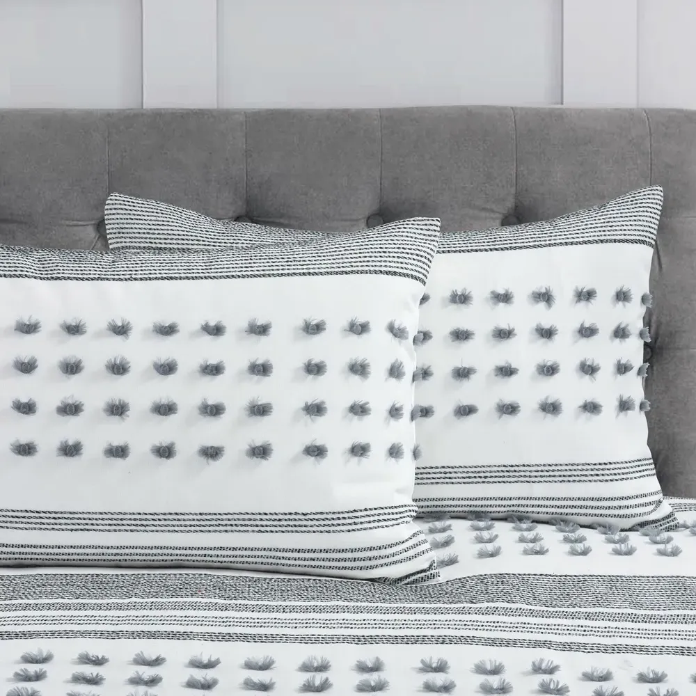 Arlo Double Tufted Duvet Set - White