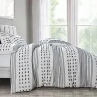 Arlo King Size Tufted Duvet Set - White