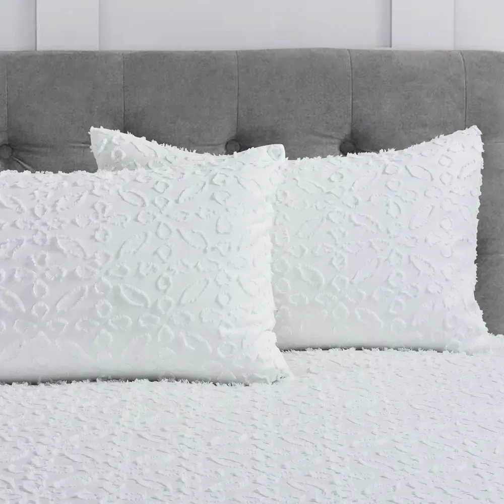 Astra Double Tufted Duvet Set - White