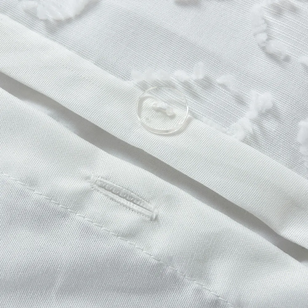 Astra Single Tufted Duvet Set - White