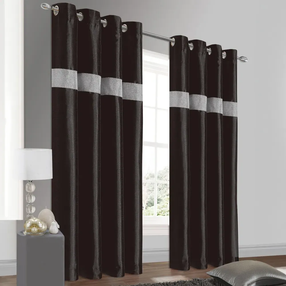 Belleza Eyelet Curtains - Black image