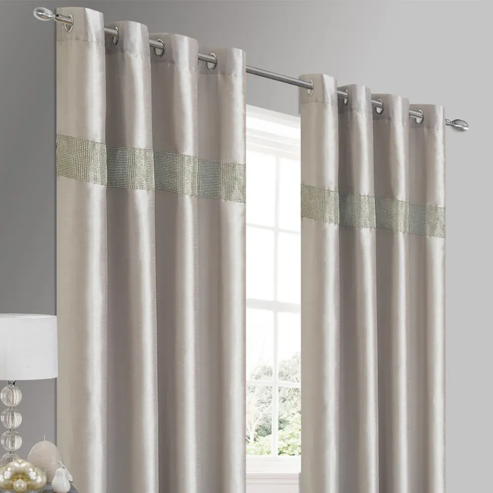 Belleza Eyelet Curtains - Silver