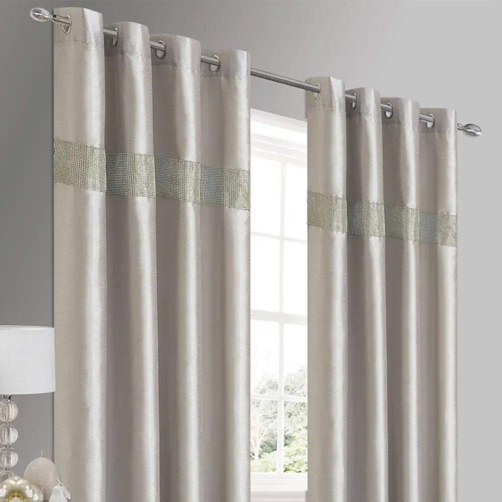 Belleza Eyelet Curtains - Silver