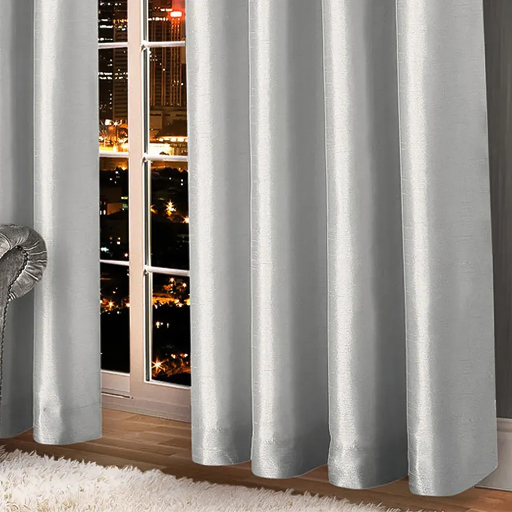 Belleza Eyelet Curtains - Silver