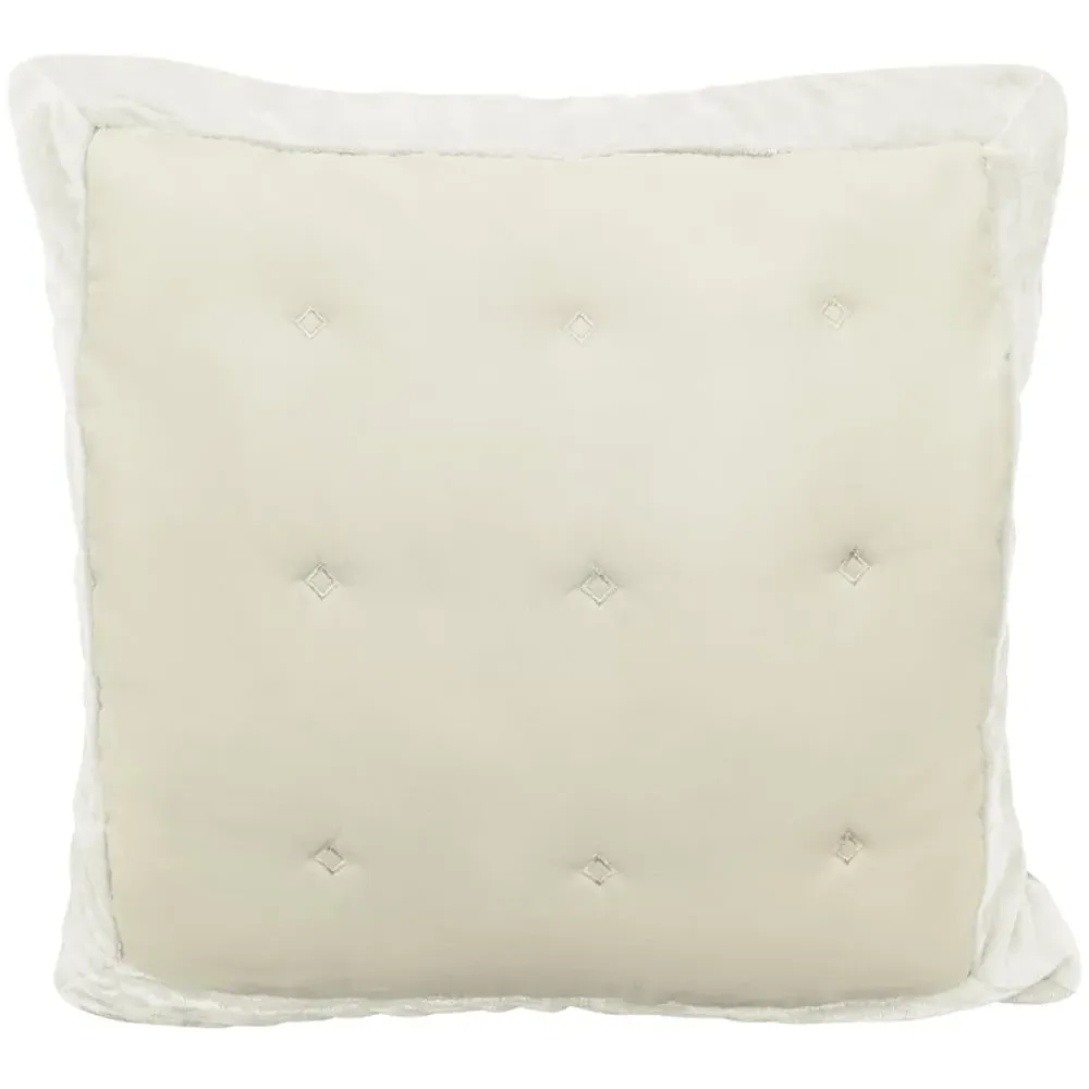 Boston Quilted Cushion 2 Pack - Cream, Velvet image