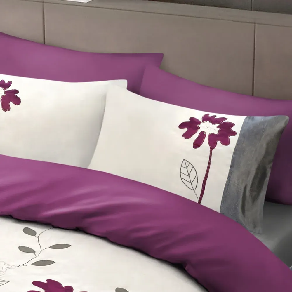 Breeze King Size Floral Embroidered Duvet Set - Multi