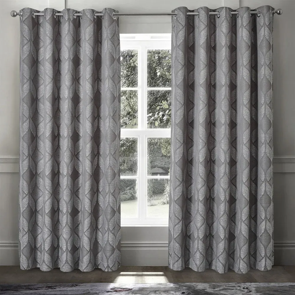 Buxton Ring Top Curtains - Grey