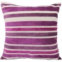 Chenille Stripe Filled Cushion 2 Pack - Aubergine