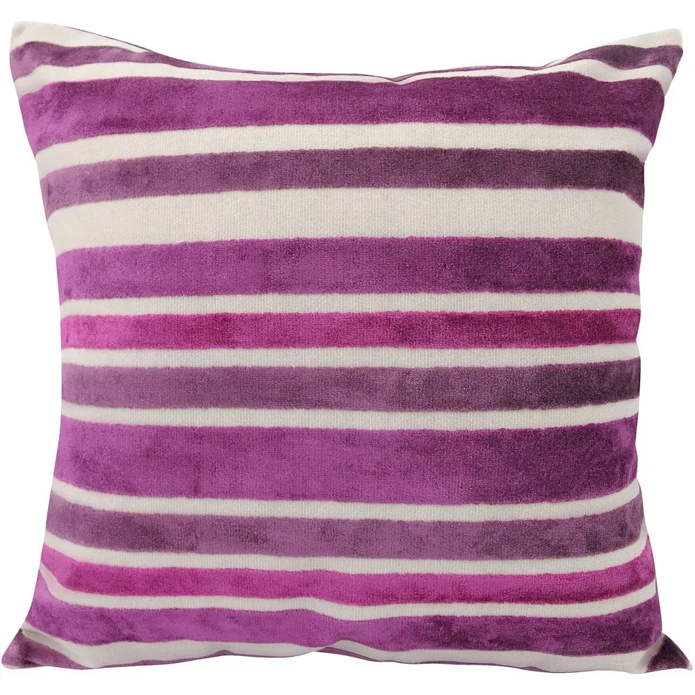 Chenille Stripe Filled Cushion 2 Pack - Aubergine image
