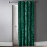 Crushed Velvet Door Curtain with Eyelet Header - Green