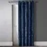 Crushed Velvet Door Curtain with Eyelet Header - Navy Blue