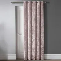 Crushed Velvet Door Curtain with Eyelet Header - Pink
