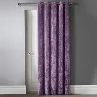 Crushed Velvet Door Curtain with Eyelet Header - Purple