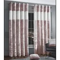 Diamante Eyelet Curtains with Diamante Trim - Pink, Velvet