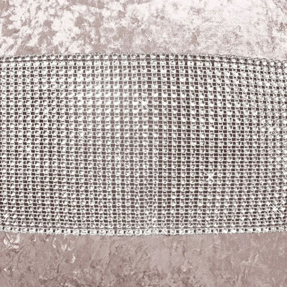 Diamonte Crushed Velvet Filled Cushion 2 Pack - Blush