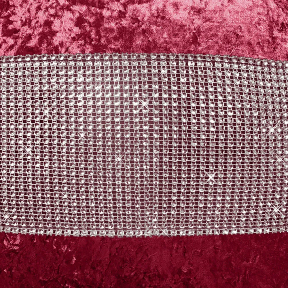 Diamonte Crushed Velvet Filled Cushion 2 Pack - Raspberry