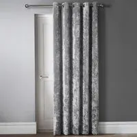 Door Curtain - Silver, Crushed Velvet