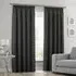 Faux Silk Curtains with Pencil Pleat - Black