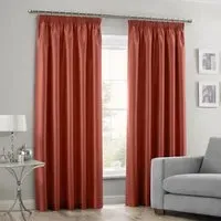 Faux Silk Curtains with Pencil Pleat - Copper