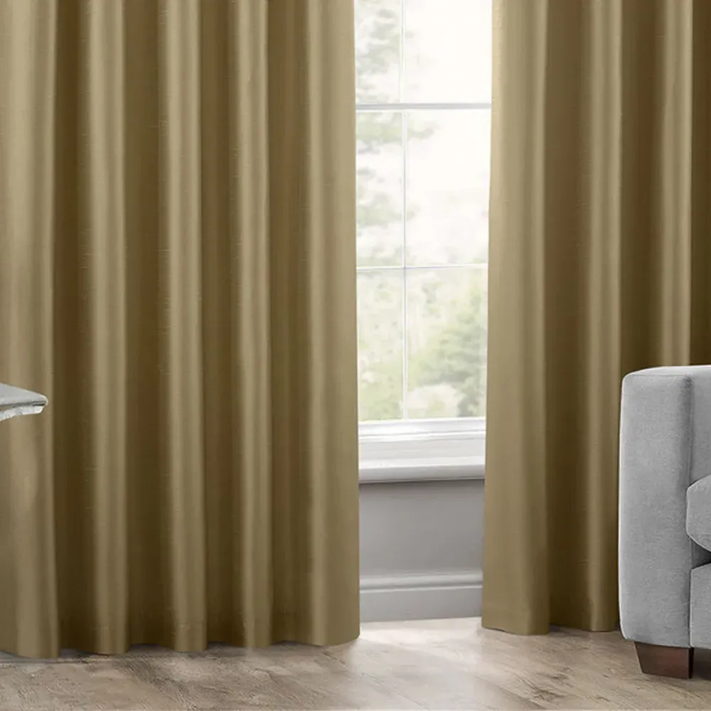 Faux Silk Curtains with Pencil Pleat - Cream