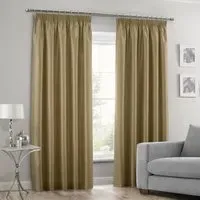 Faux Silk Curtains with Pencil Pleat - Cream