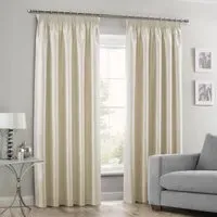Faux Silk Curtains with Pencil Pleat - Cream