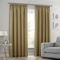 Faux Silk Curtains with Pencil Pleat - Cream
