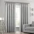 Faux Silk Curtains with Pencil Pleat - Silver