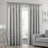 Faux Silk Curtains with Pencil Pleat - Silver