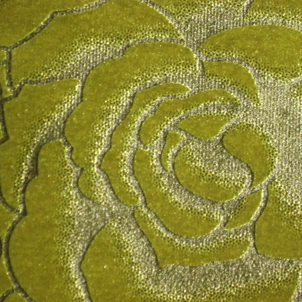 Flock Rose Filled Cushion 2 Pack - Green, Velvet