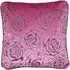 Flock Rose Filled Cushion 2 Pack - Pink, Velvet