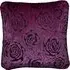 Flock Rose Filled Cushion 2 Pack - Purple, Velvet