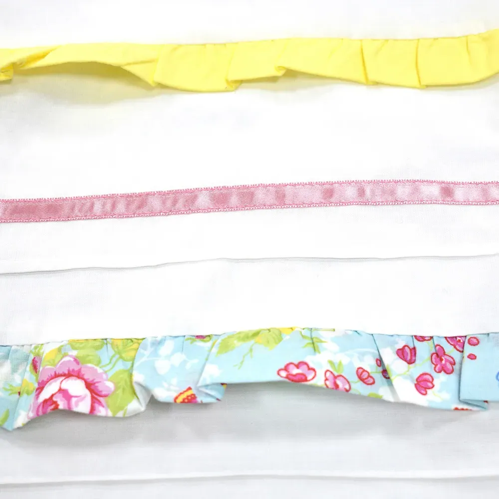 Floral Double Ruffles Duvet Set - White