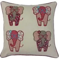 Floral Elephant Filled Cushion 43x43cm 2 Pack - Multi