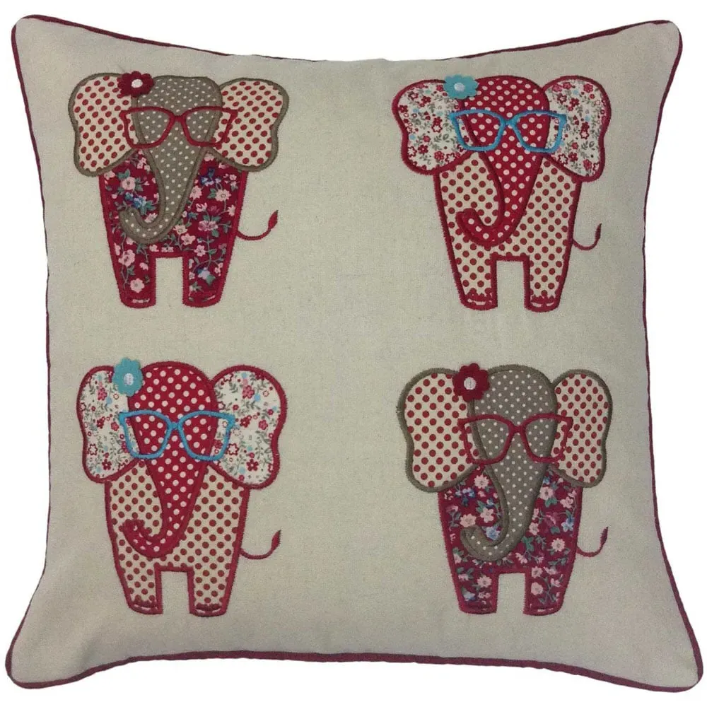 Floral Elephant Filled Cushion 43x43cm 2 Pack - Multi image