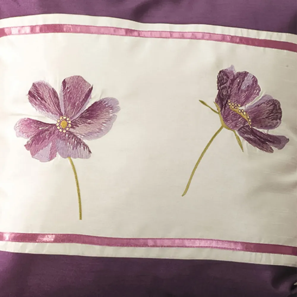 Georgia Filled Cushion 2 Pack - Aubergine, Faux Silk