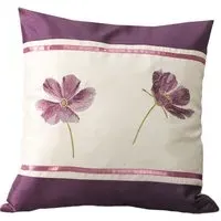 Georgia Filled Cushion 2 Pack - Aubergine, Faux Silk