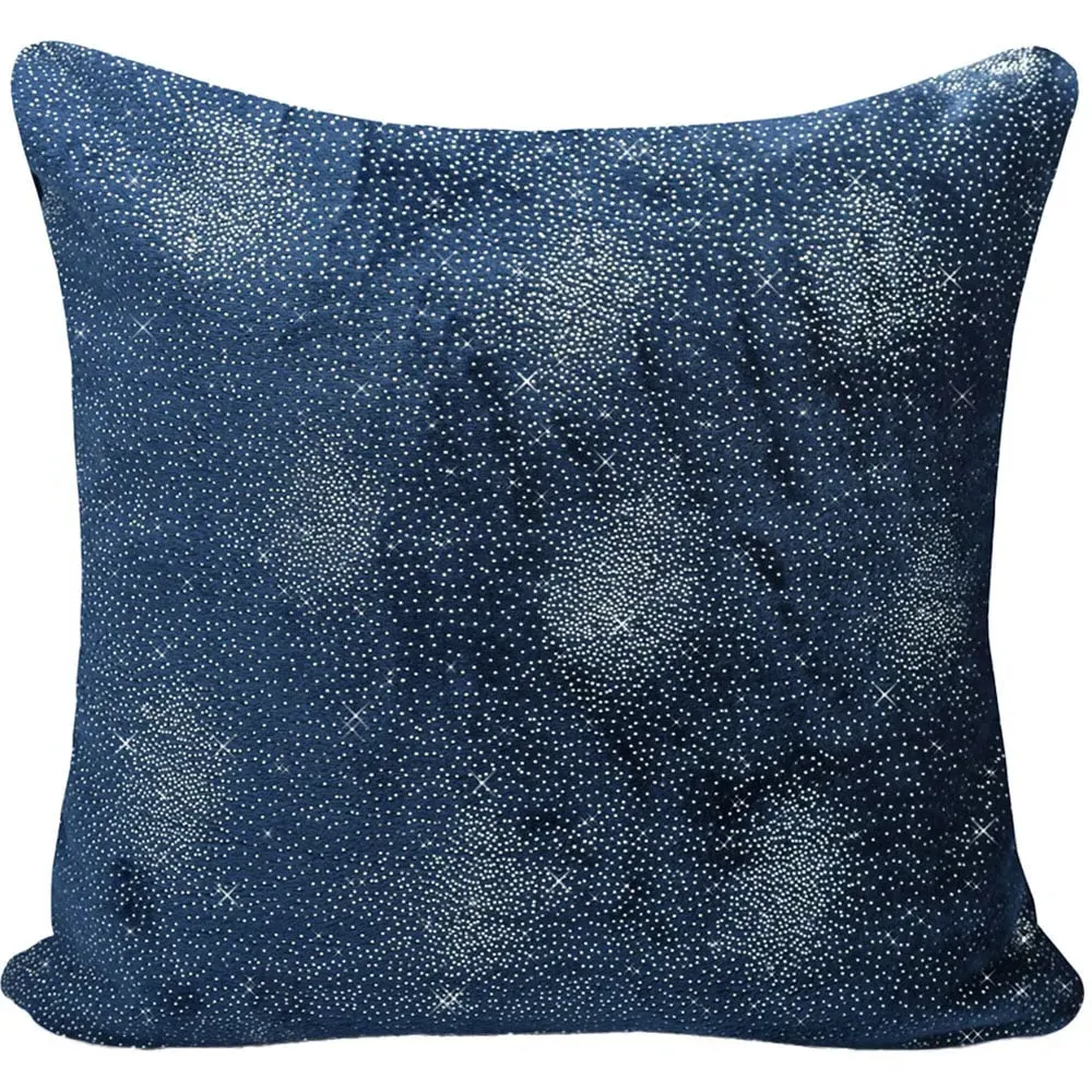 Glitter Filled Cushion 2 Pack - Navy, Fleece