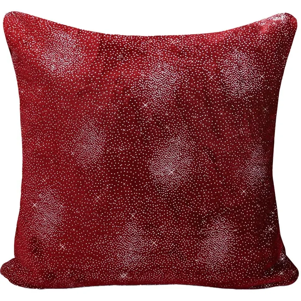 Glitter Filled Cushion 2 Pack - Red, Fleece