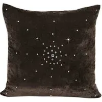 Grace Diamante Filled Cushion 2 Pack - Brown, Velvet