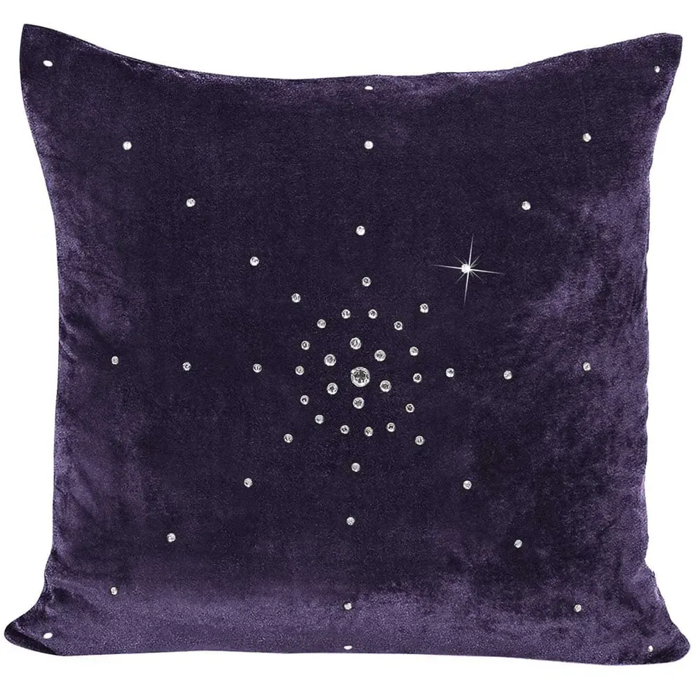 Grace Diamante Filled Cushion 2 Pack - Purple, Velvet image