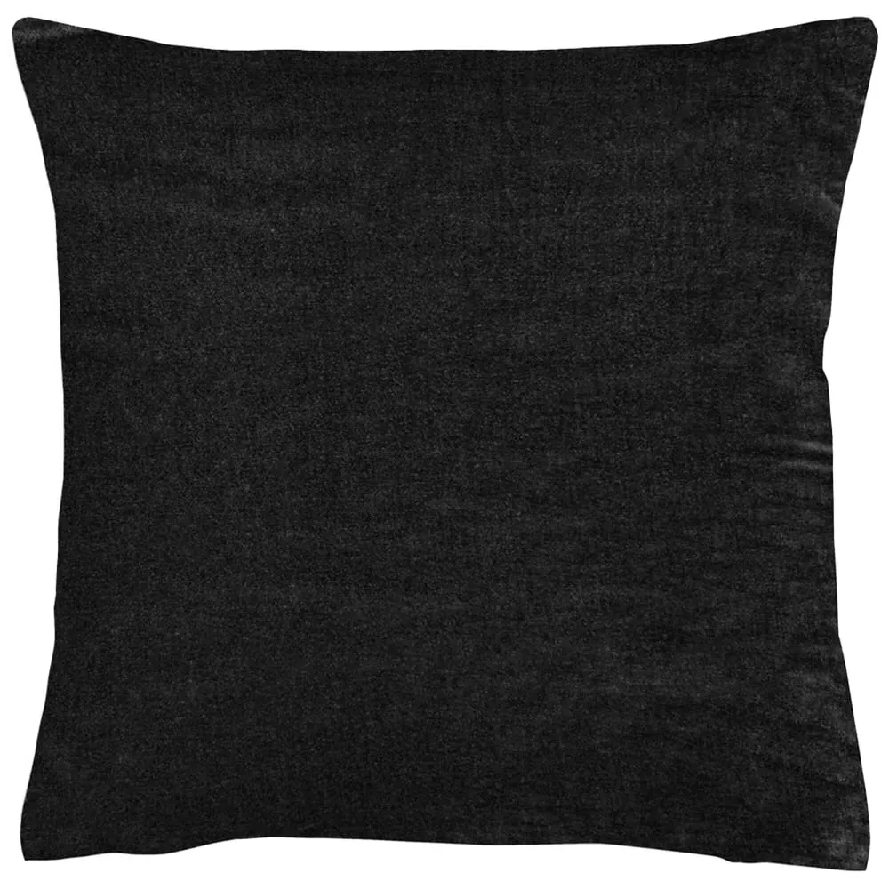 Grace Velvet Filled Cushion 2 Pack - Black image