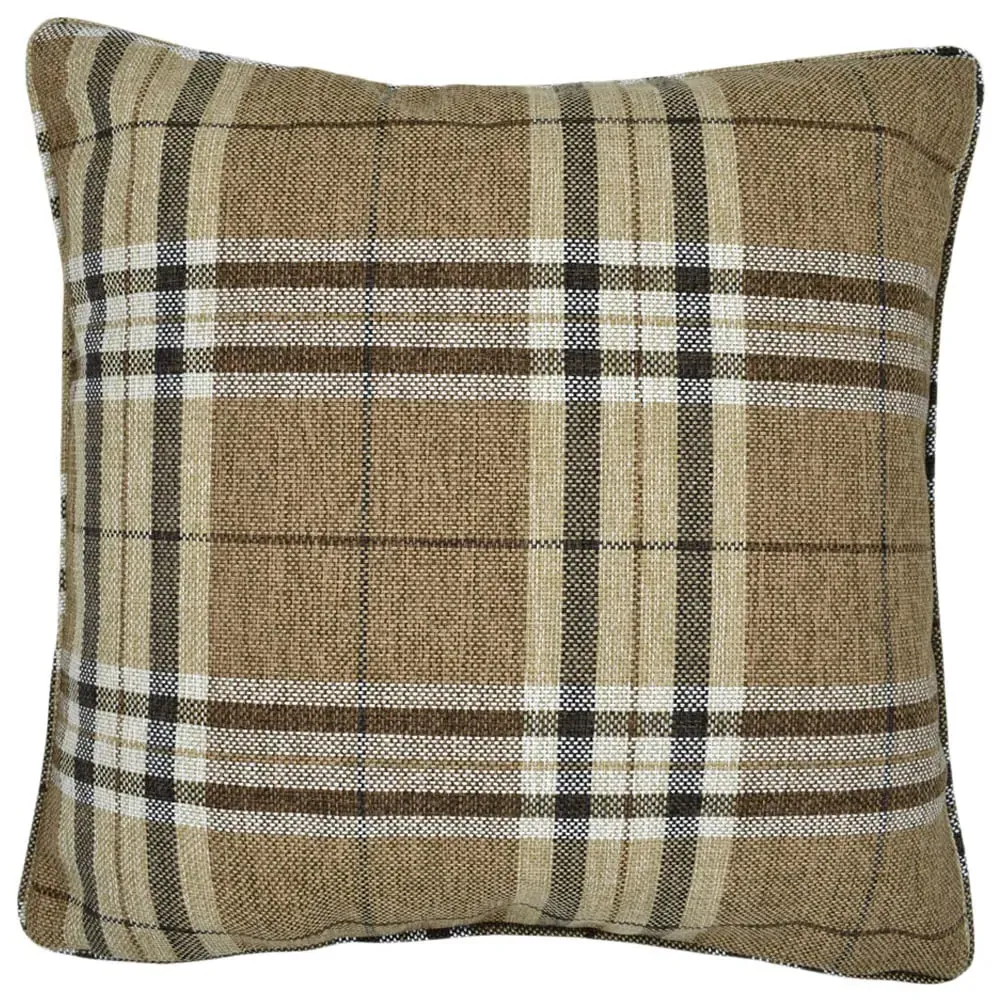 Hugo Check Filled Cushion 2 Pack - Brown image