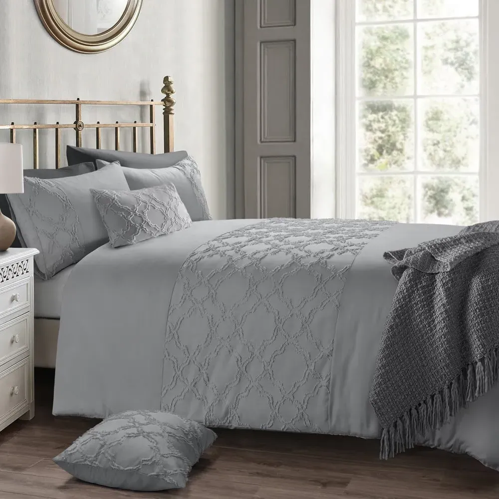 Kiera Double Tufted Duvet Set - Grey image